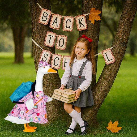 4Pcs Yard Goose Back to School Porch Goose Outfits Geese Clothes Patio Lawn - Picture 5 of 7